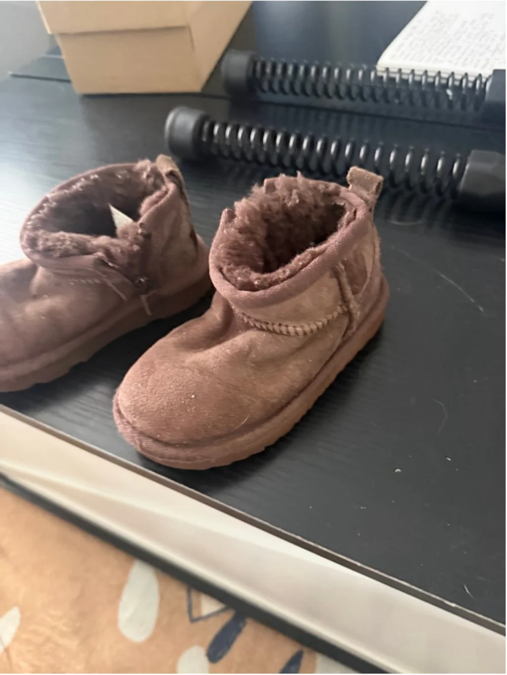 Baby UGG Brown Suede Slippers Size 8